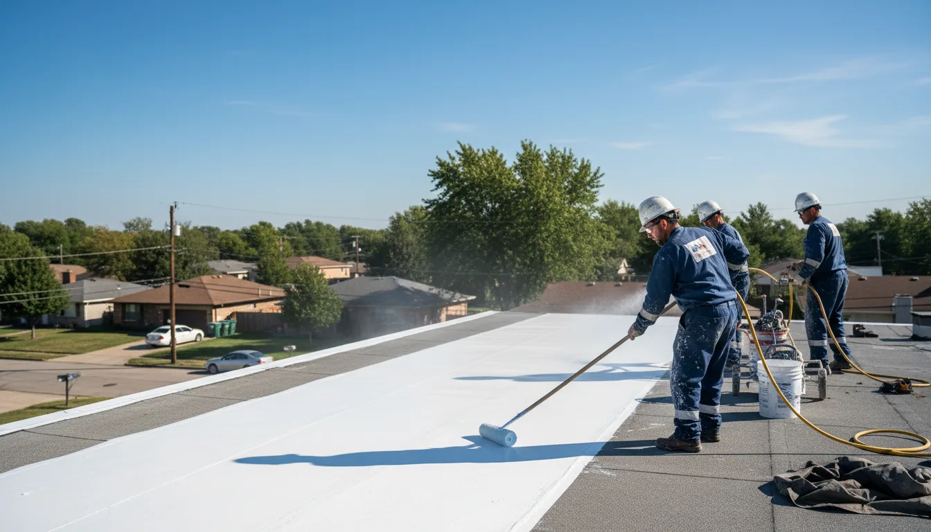 Commercial roof coating in Aroma Park, IL near me